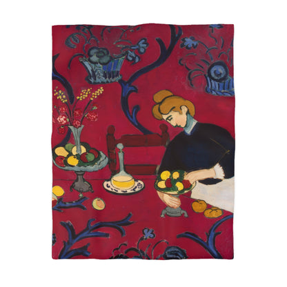 Matisse, Henri - The Dessert Harmony in Red (1908) - Microfiber Duvet Cover