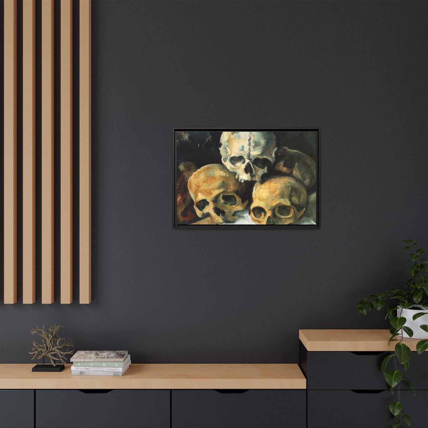 Cézanne, Paul - Pyramid of Skulls (1901) - Matte Canvas, Framed