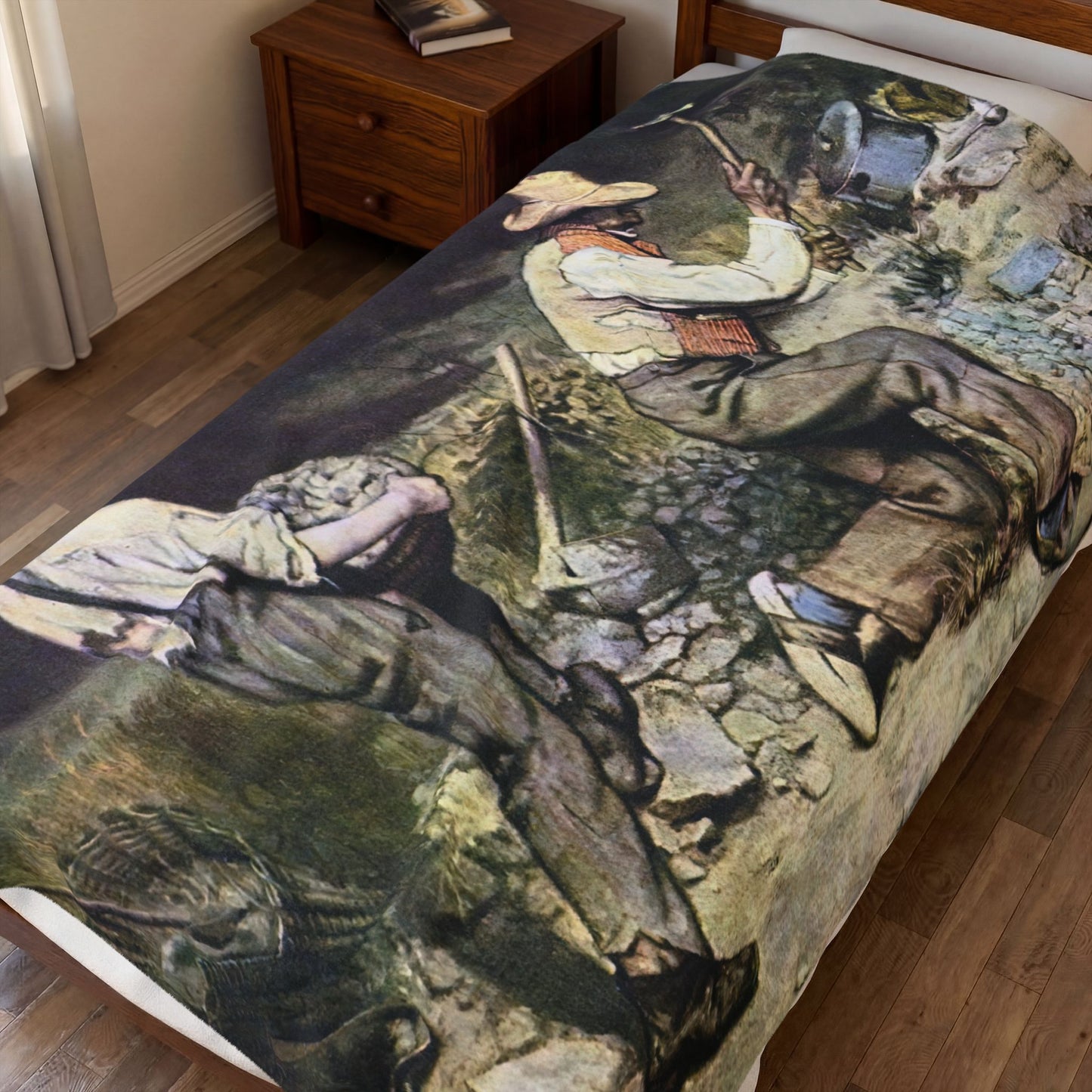 Courbet, Gustave - The Stone Breakers (1850) - Velveteen Plush Blanket