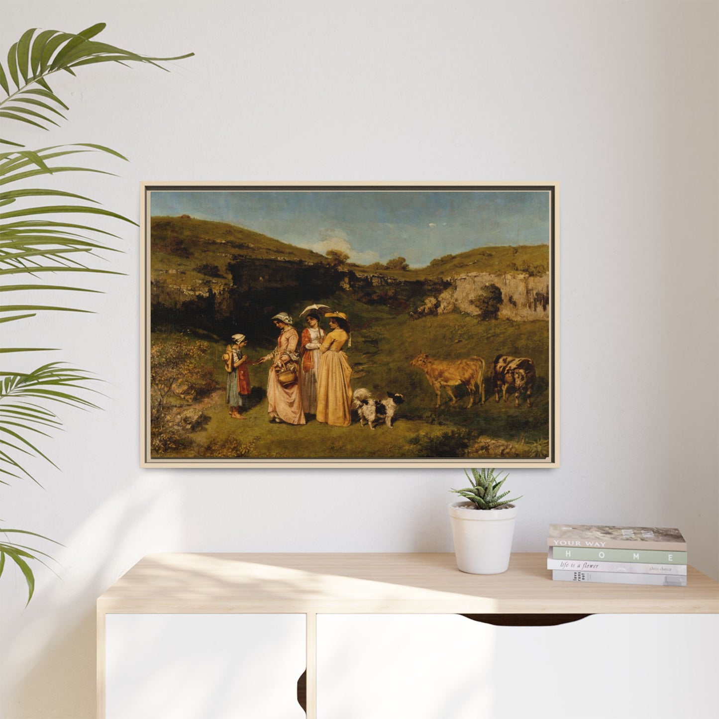 Courbet, Gustave - Young Ladies of the Village (1851) - Matte Canvas, Framed