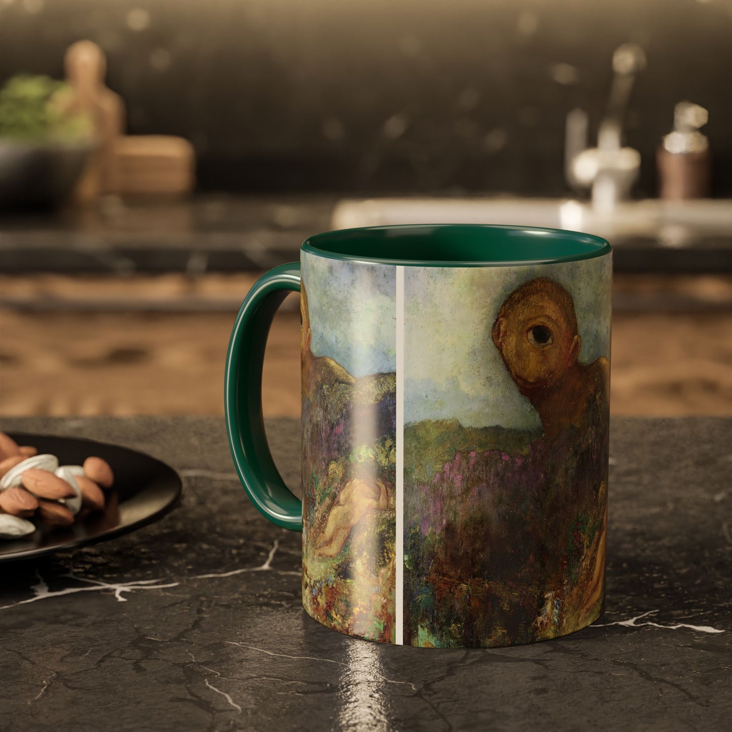 Redon, Odilon - The Cyclops (1914) - Colorful Accent Mugs