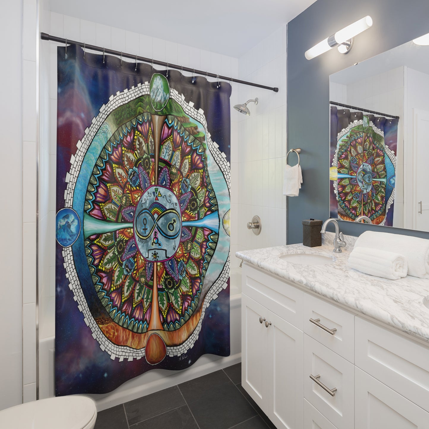Lunar Rites Mandala - Shower Curtains