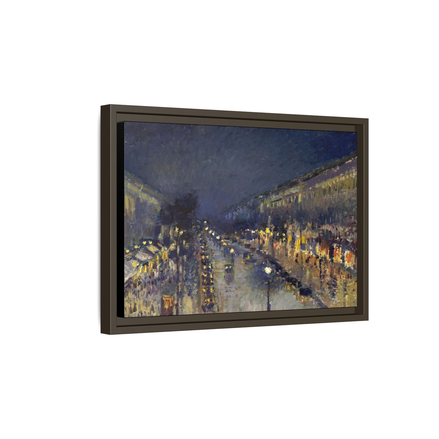Pissarro, Camille - The Boulevard Montmartre At Night (1897) - Matte Canvas, Framed