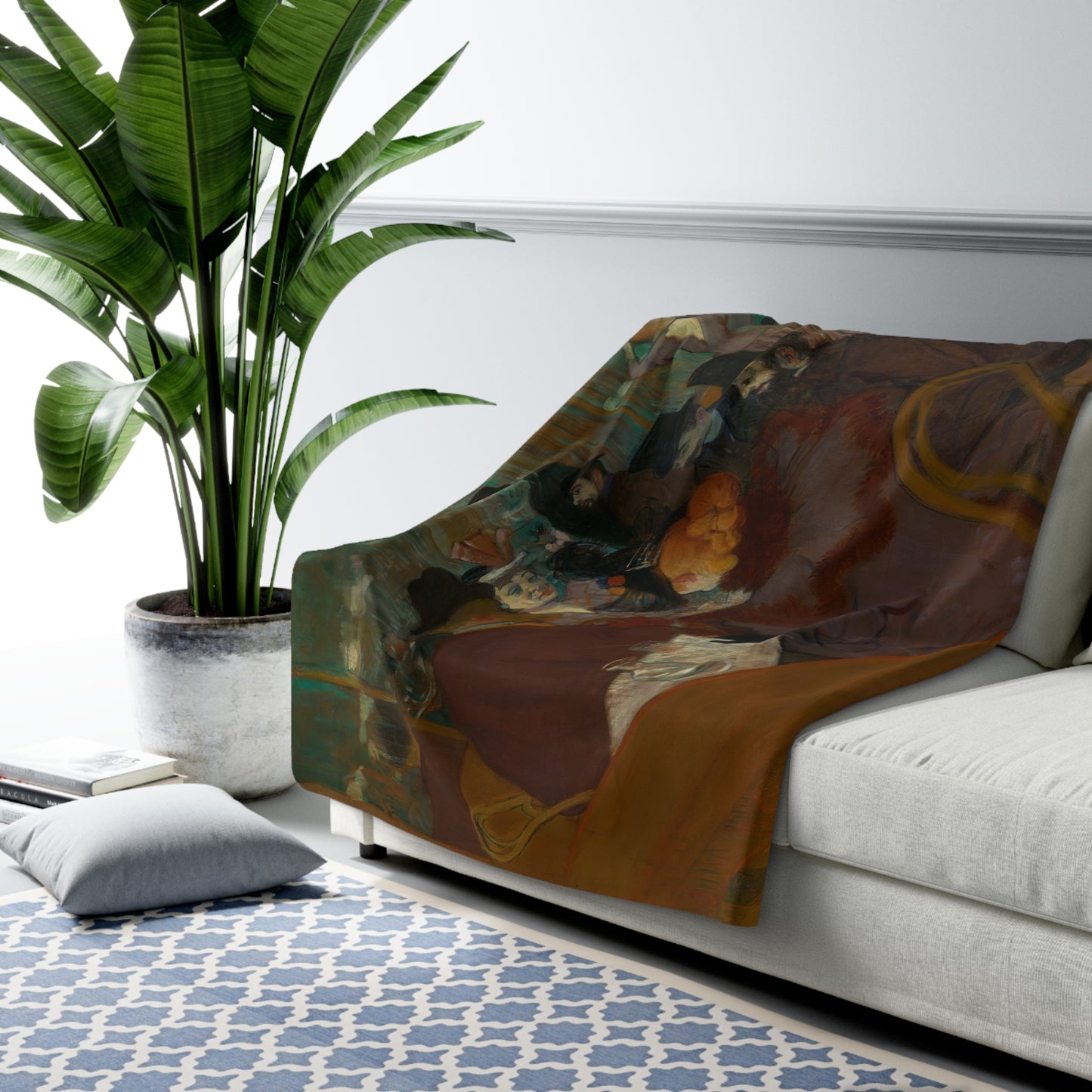 Toulouse-Lautrec, Henri - At the Moulin Rouge (1892) - Sherpa Fleece Blanket
