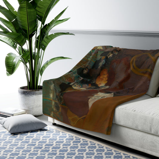 Toulouse-Lautrec, Henri - At the Moulin Rouge (1892) - Sherpa Fleece Blanket