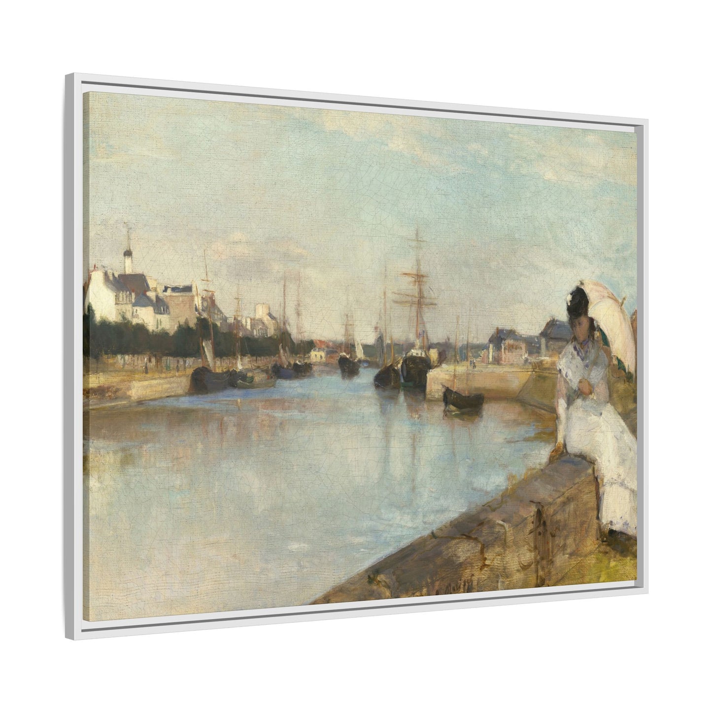 Morisot, Berthe - The Harbor at Lorient (1869) - Matte Canvas, Framed