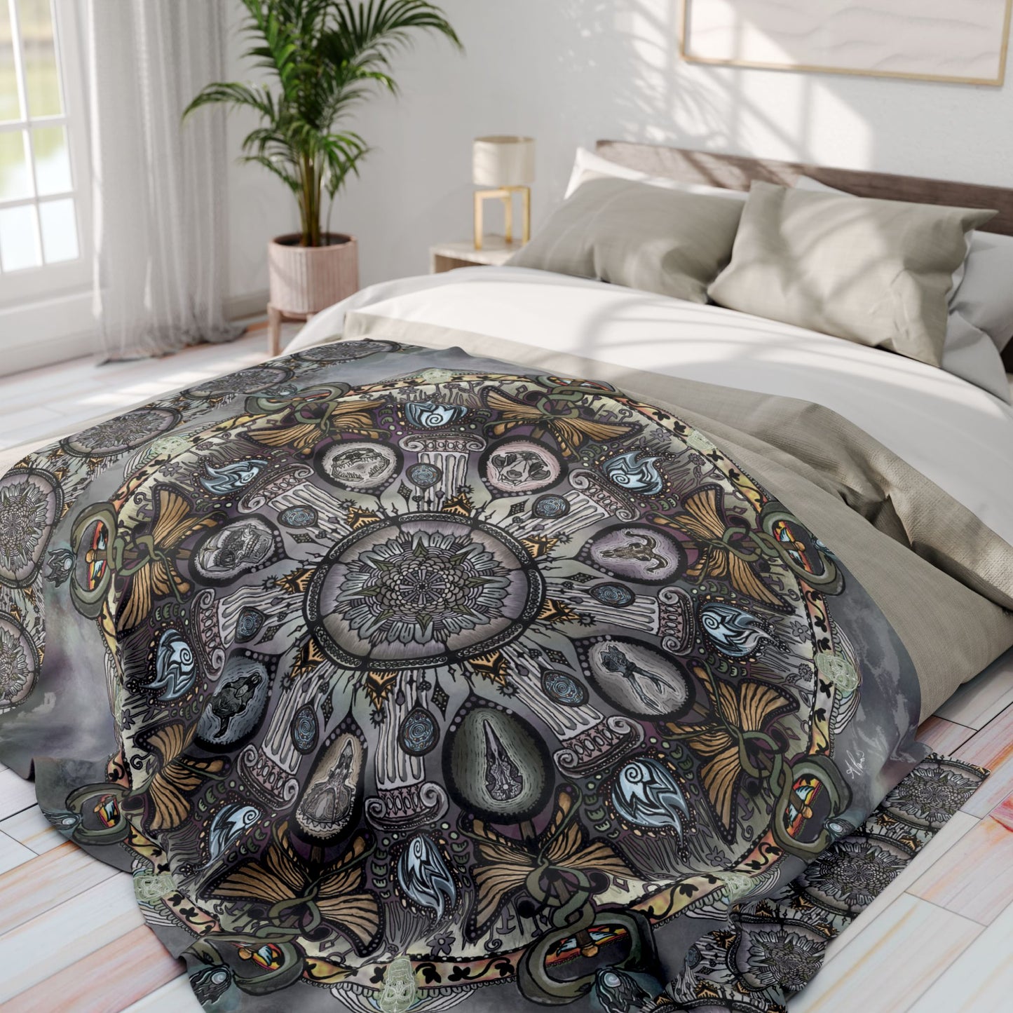 Pacio, Adam - Memento Mori Mandala - Arctic Fleece Blanket