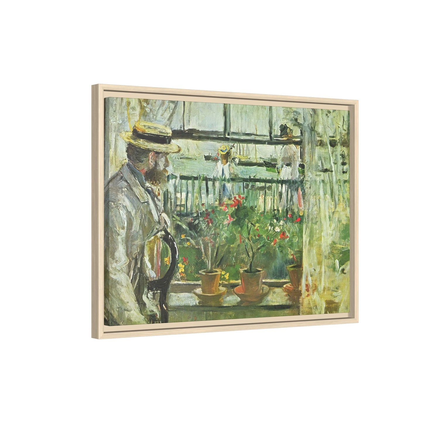 Morisot, Berthe - Eugene Manet on the Isle of Wight (1875) - Matte Canvas, Framed