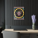 Obsidian Grandmothers Mandala - Acrylic Block