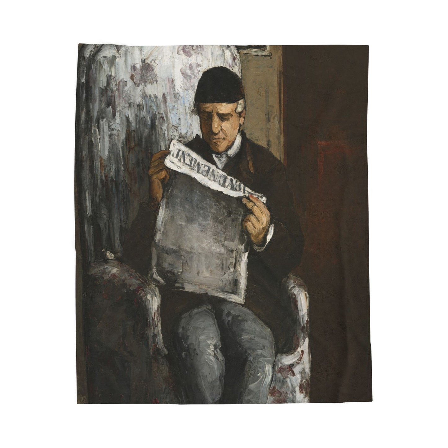 Cézanne, Paul - The Artist’s Father (1866) - Velveteen Plush Blanket