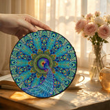 Melek Taus Mandala - Stained Glass Suncatcher