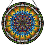Emerald Arrows Mandala - Stained Glass Suncatcher