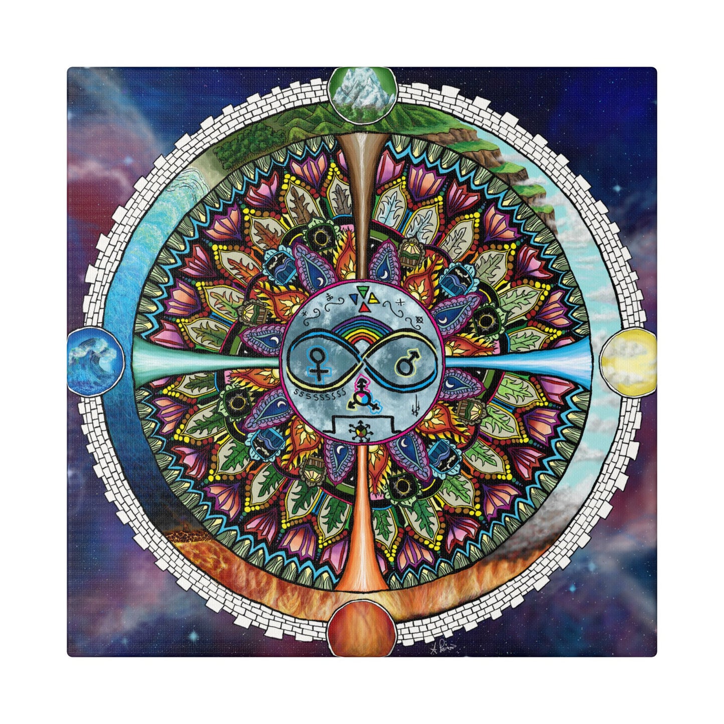 Lunar Rites Mandala - Canvas Block