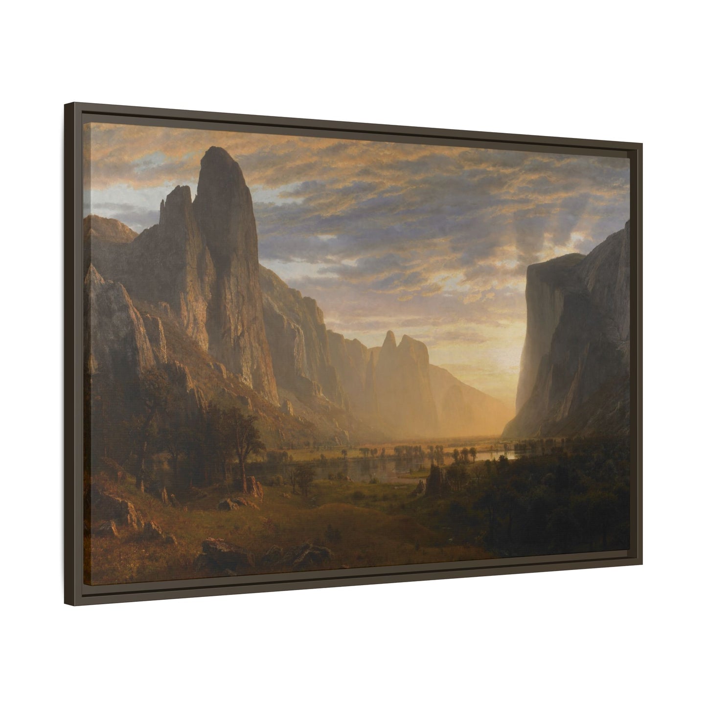 Bierstadt, Albert - Looking Down Yosemite Valley (1865) - Matte Canvas, Framed