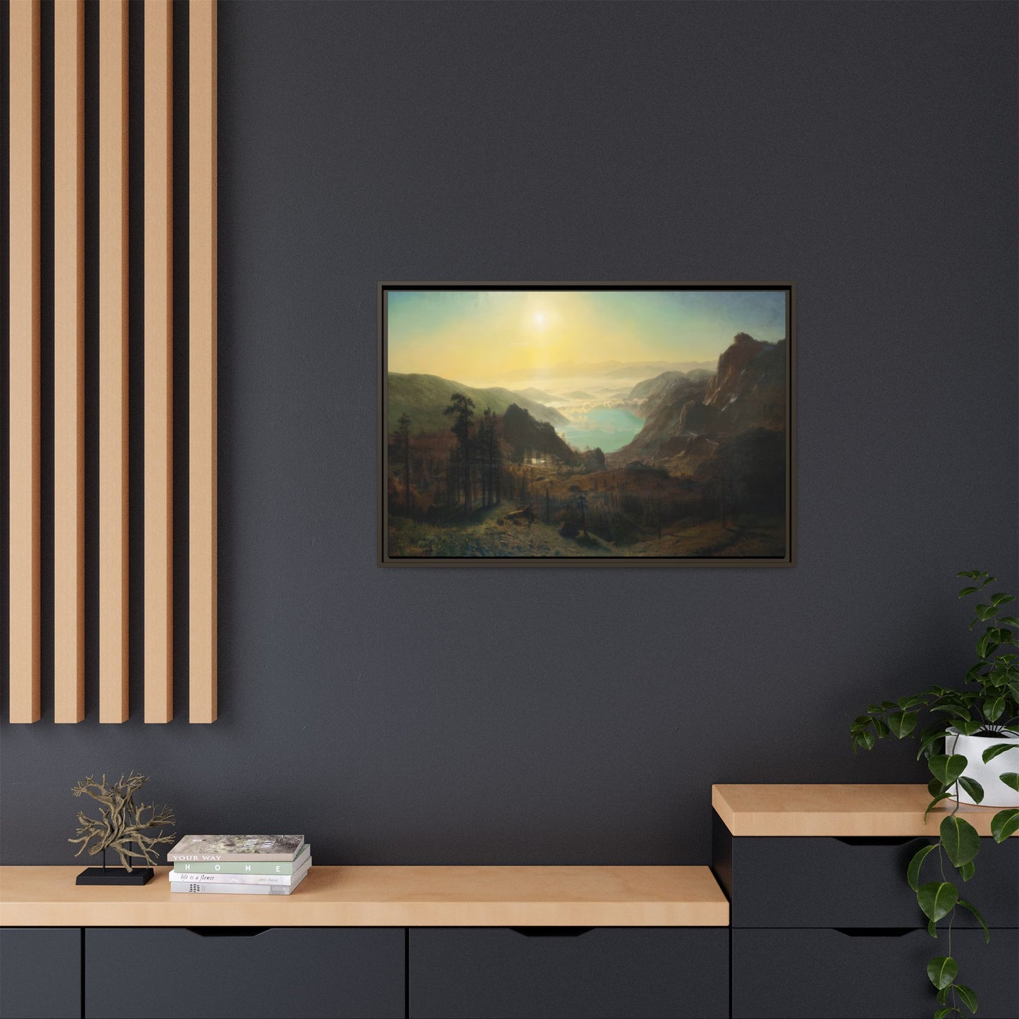Bierstadt, Albert - Donner Lake from the Summit (1873) - Matte Canvas, Framed