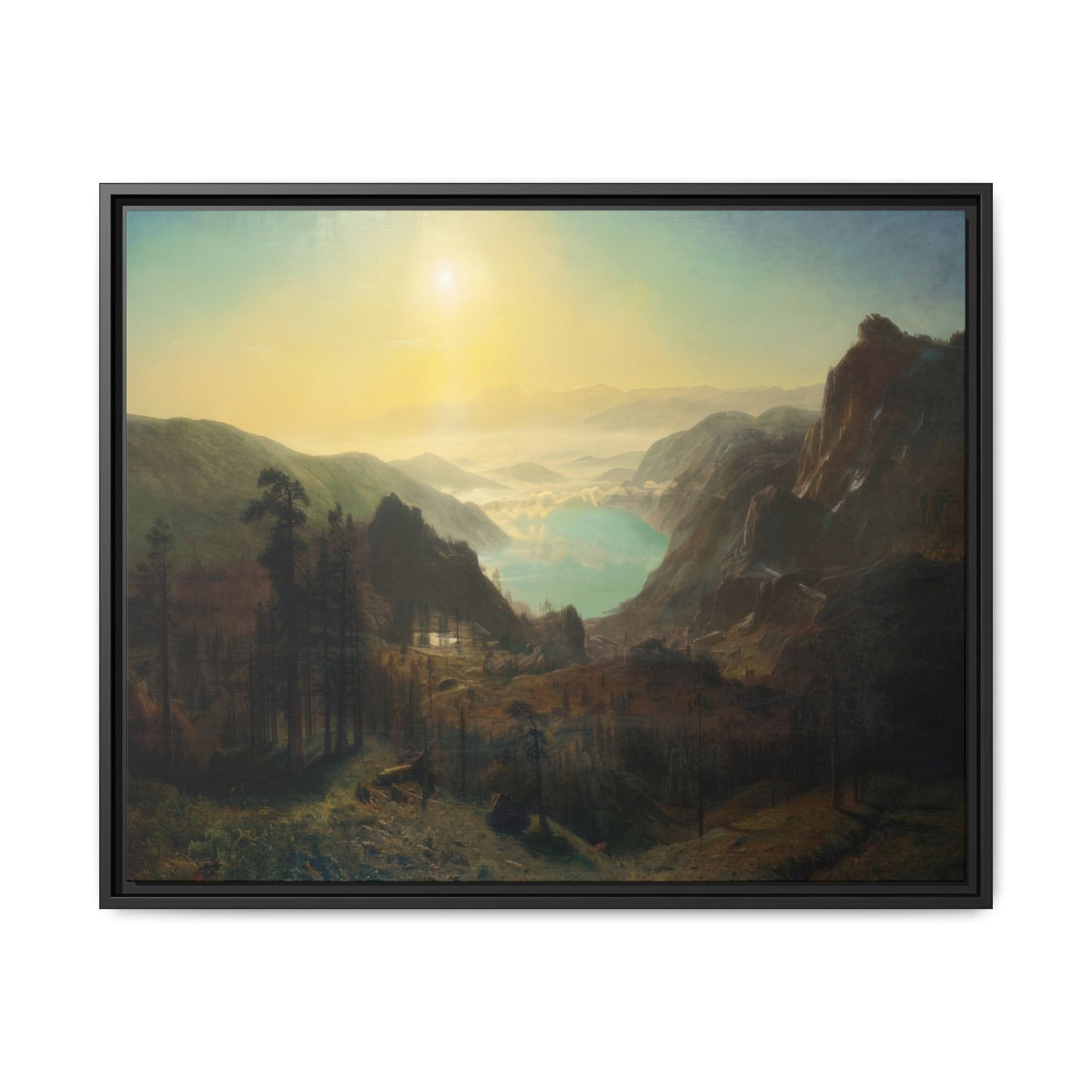 Bierstadt, Albert - Donner Lake from the Summit (1873) - Matte Canvas, Framed