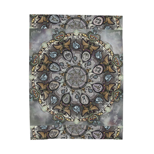 Pacio, Adam - Memento Mori Mandala - Velveteen Plush Blanket
