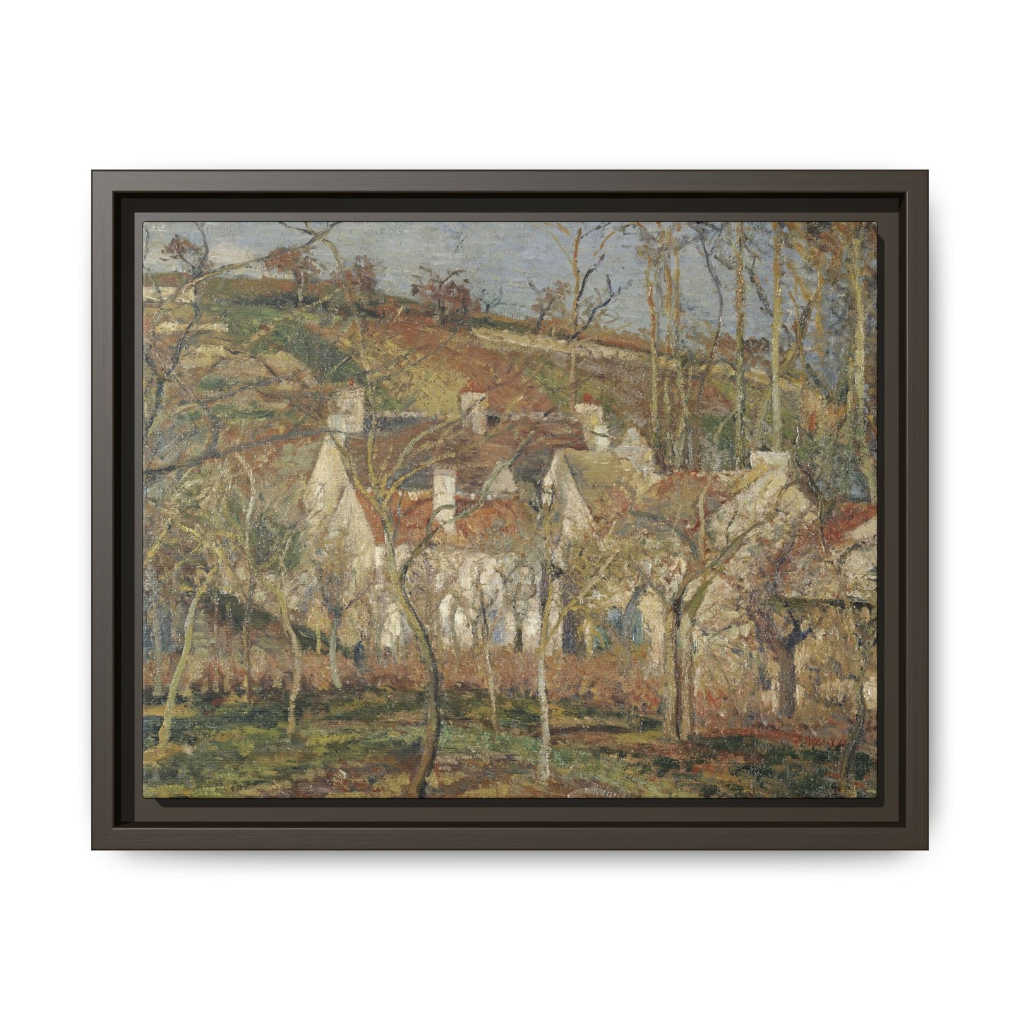 Pissarro, Camille - Red Roofs, Corner of a Village in Winter (1877) - Matte Canvas, Framed