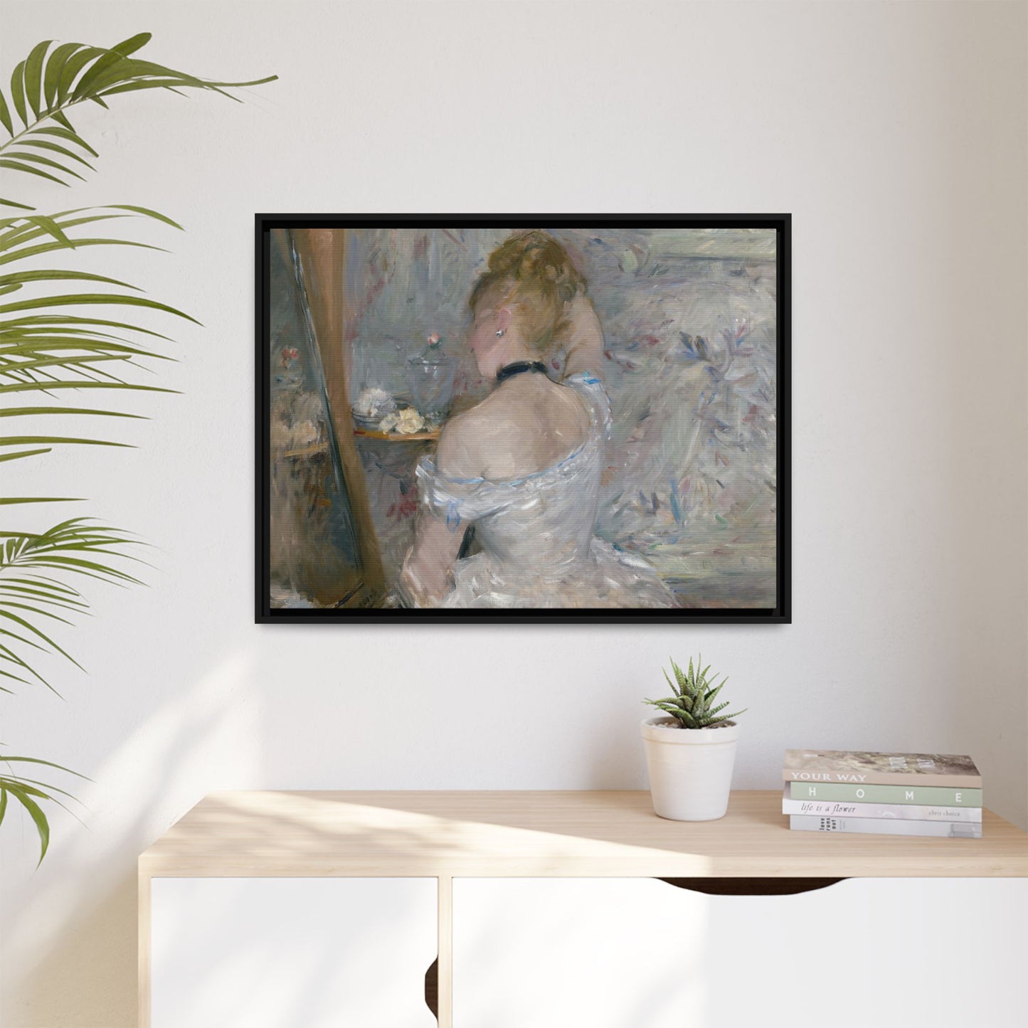 Morisot, Berthe - Woman at Her Toilette (1880) - Matte Canvas, Framed