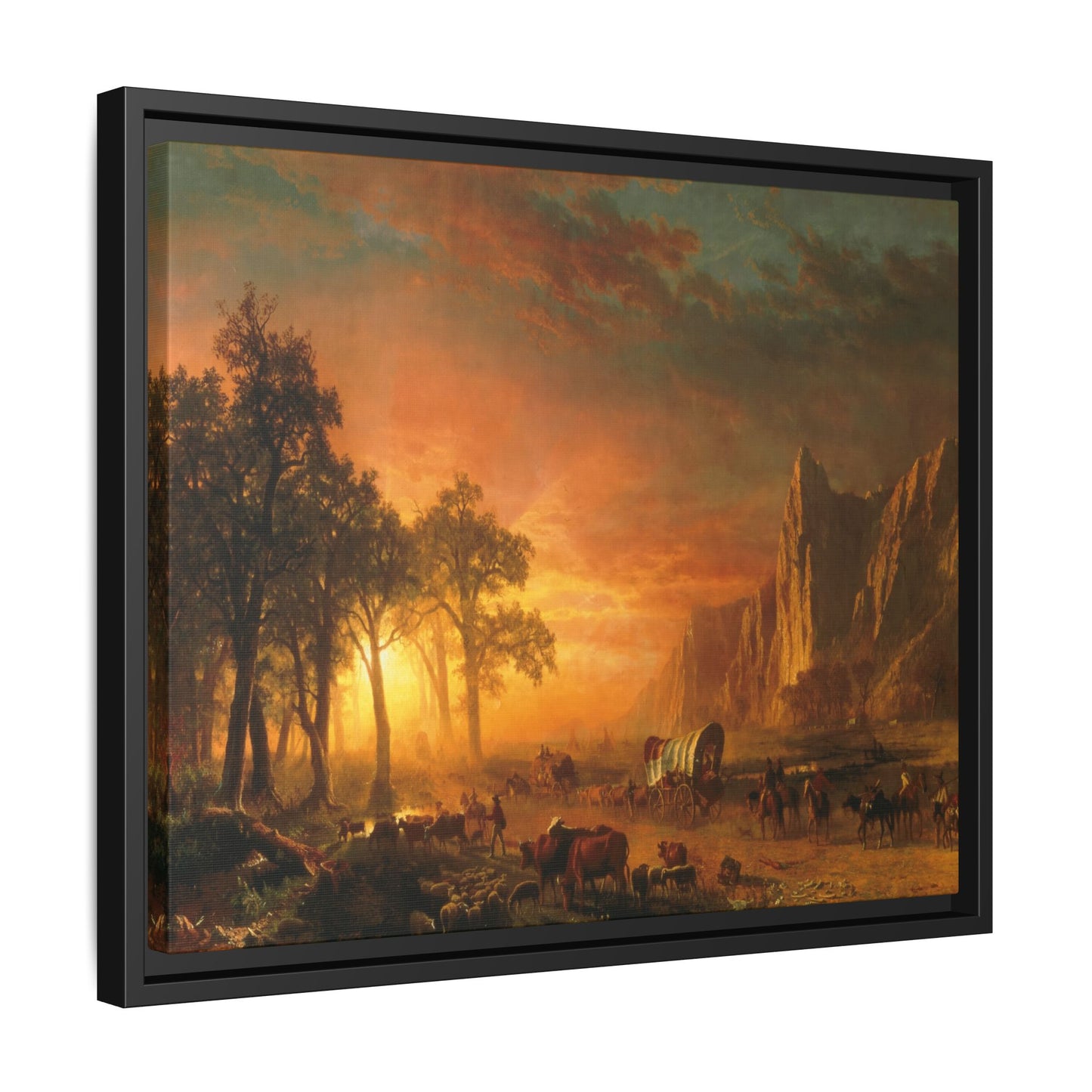 Bierstadt, Albert - Emigrants Crossing the Plains (1867) - Matte Canvas, Framed
