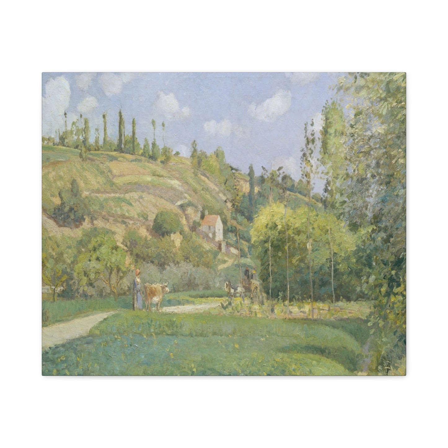 Pissarro, Camille - A Cowherd at Valhermeil, Auvers-sur-Oise (1874) - Canvas Block, unframed