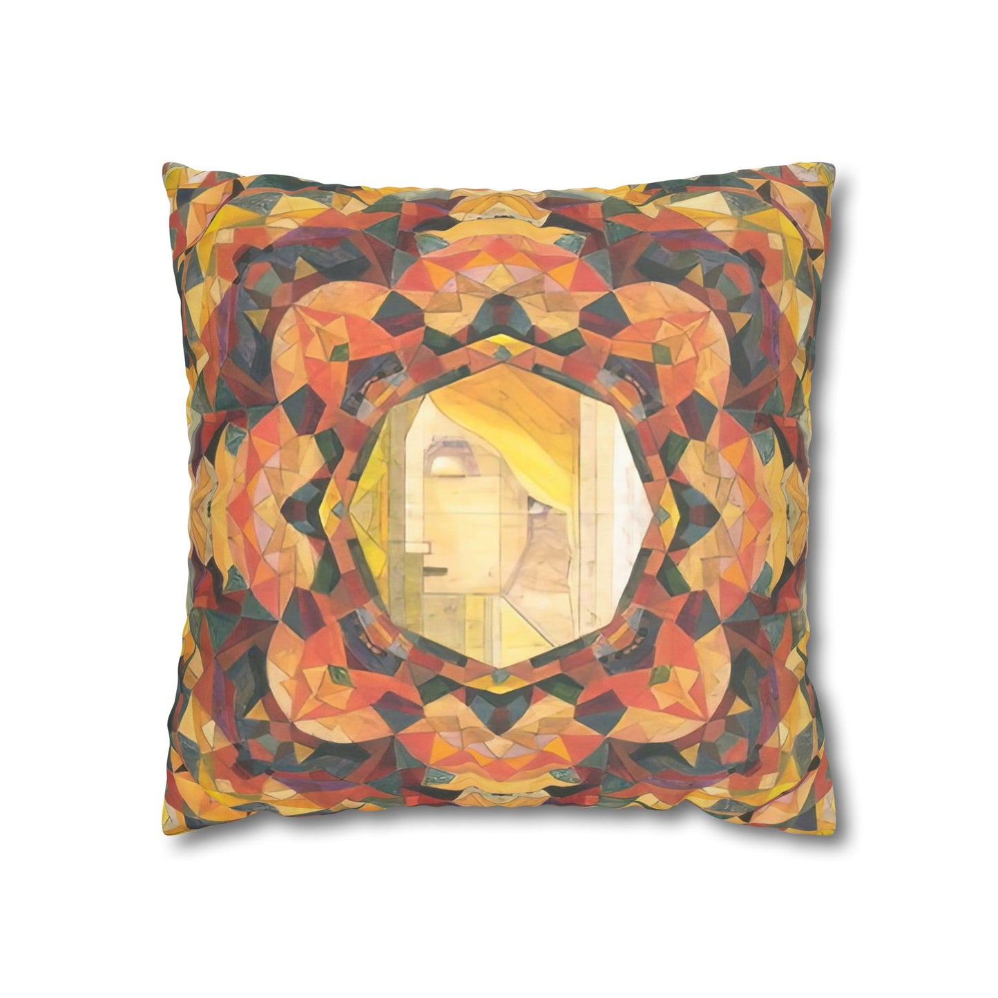 Filiger, Charles - Woman’s Head with Closed Eyes (1893) - Suede Square Pillowcase