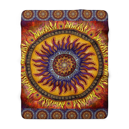 Pacio, Adam - Solar Disc Mandala - Sherpa Fleece Blanket