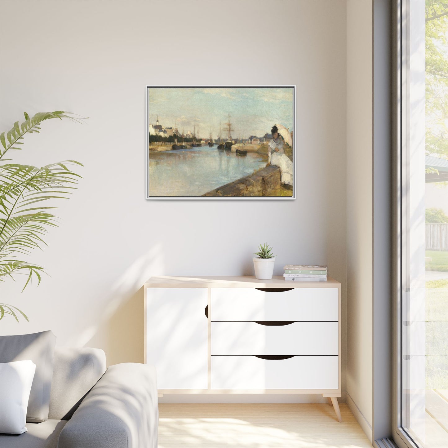 Morisot, Berthe - The Harbor at Lorient (1869) - Matte Canvas, Framed