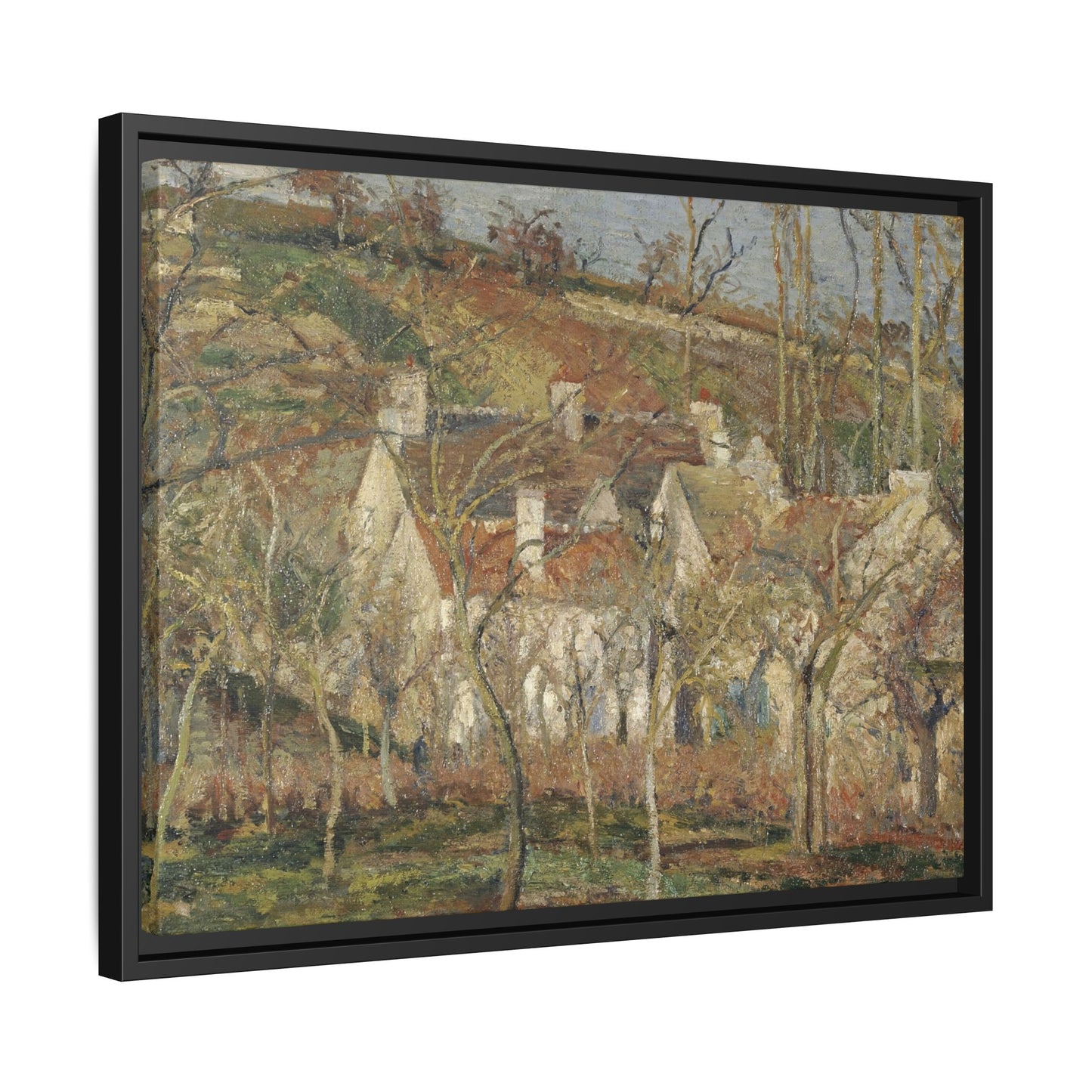 Pissarro, Camille - Red Roofs, Corner of a Village in Winter (1877) - Matte Canvas, Framed