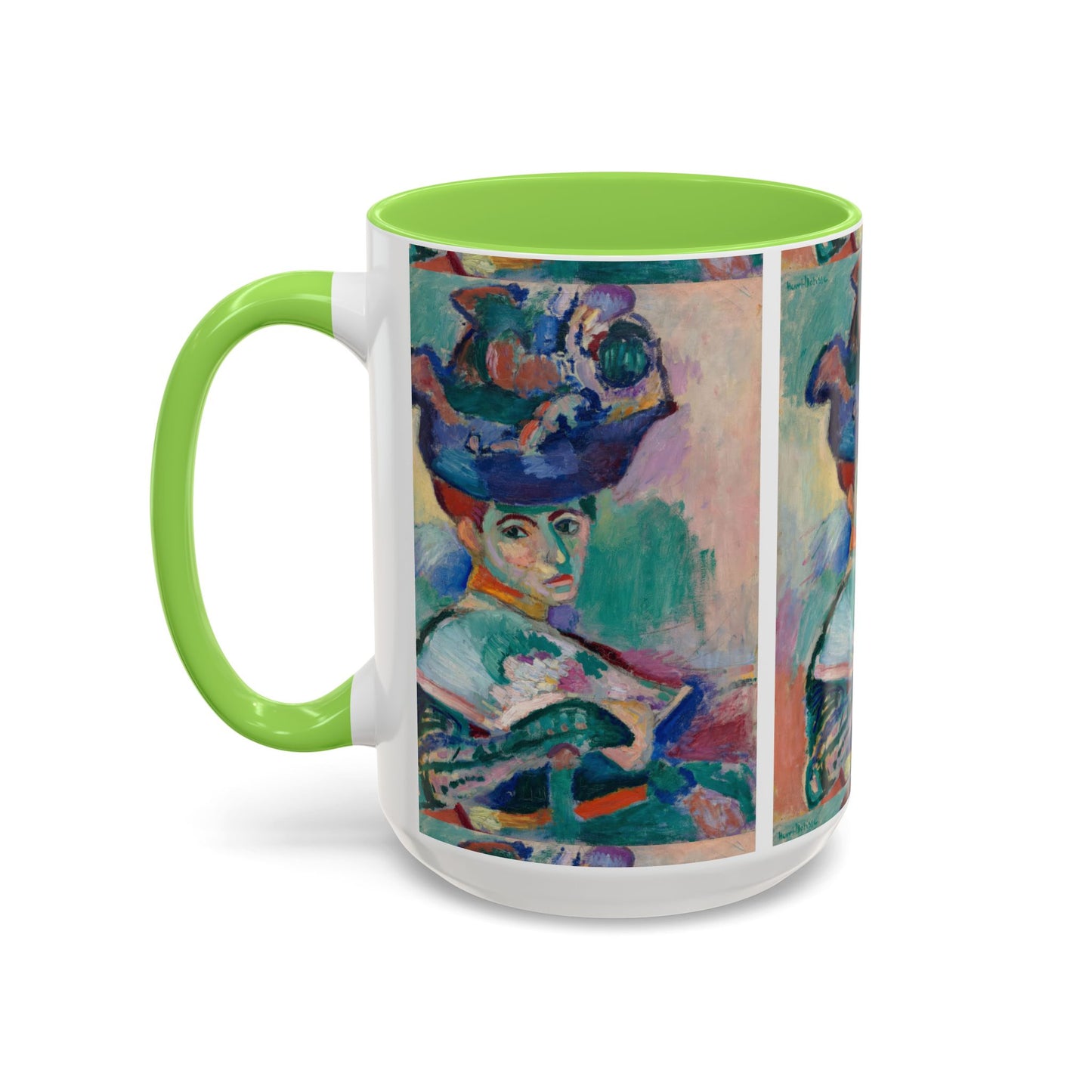 Matisse, Henri - Woman with a Hat (1905) - Colorful Accent Mugs
