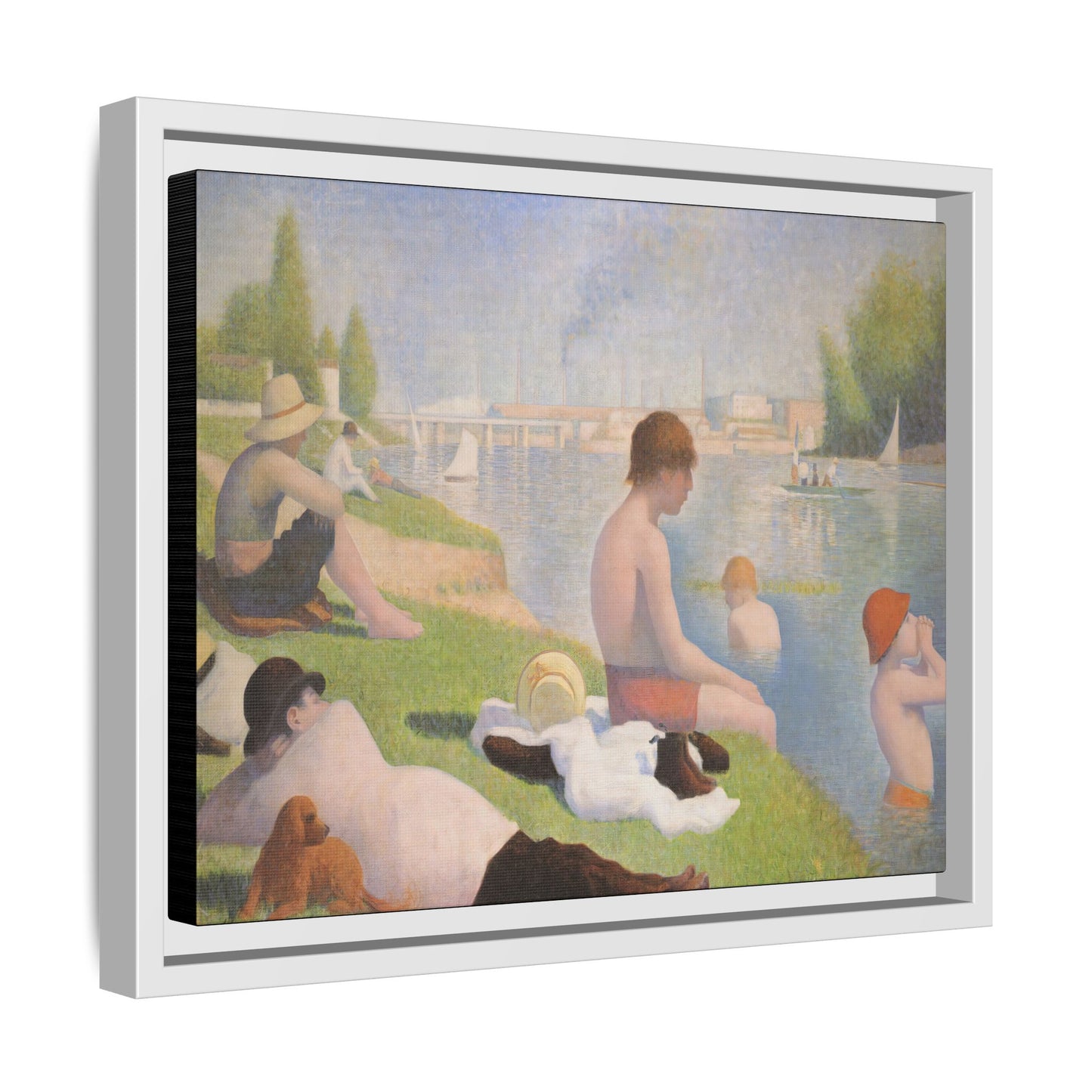 Seurat, Georges - Bathers at Asnières (1884) - Matte Canvas, Framed