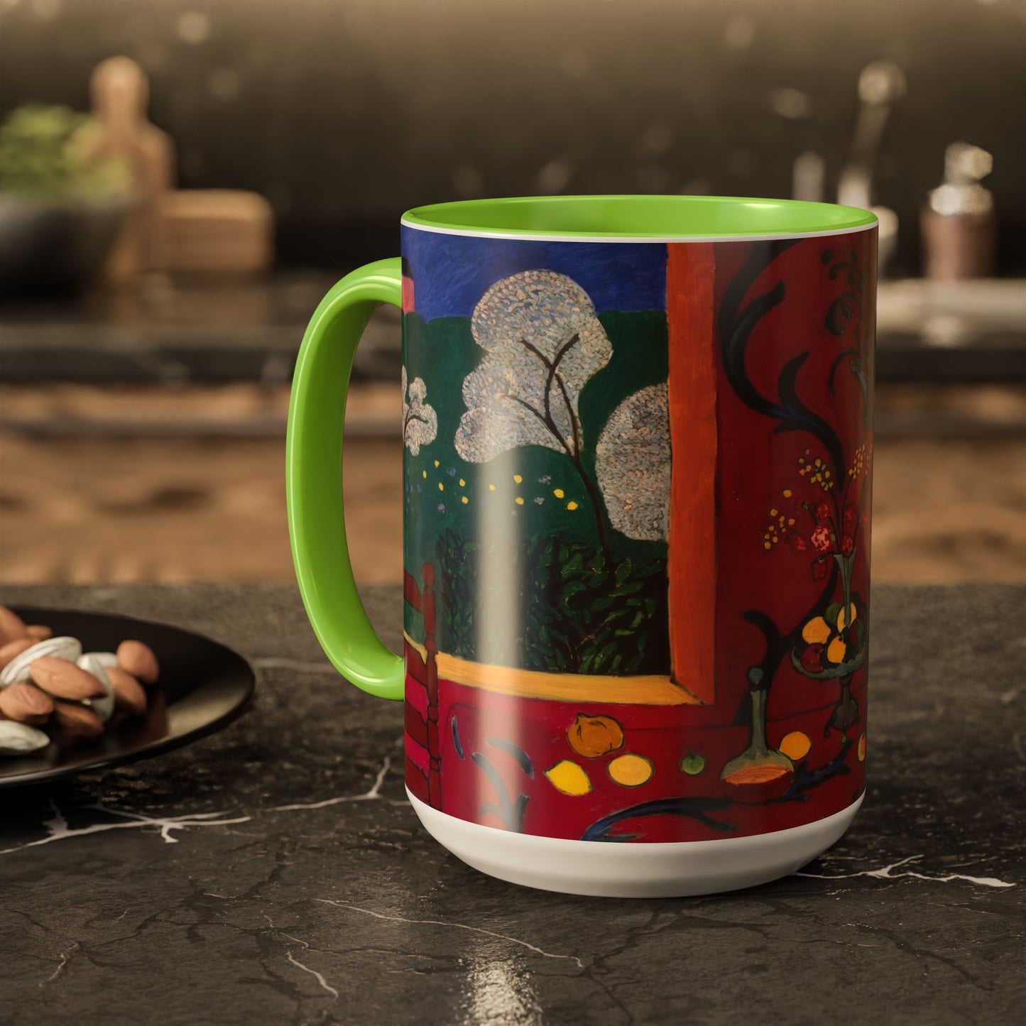 Matisse, Henri - The Dessert Harmony in Red (1908) - Colorful Accent Mugs