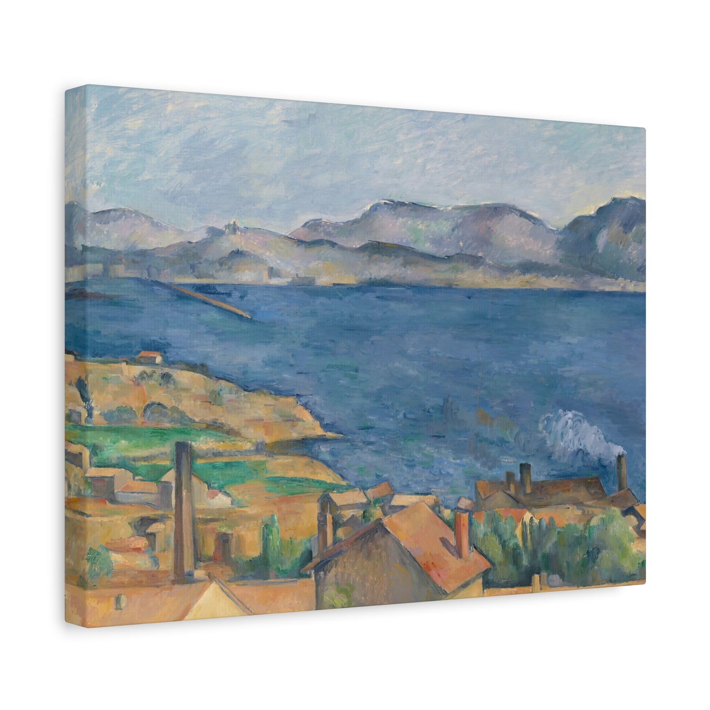 Cézanne, Paul - The Bay of Marseille, Seen from L'Estaque (1885) - Canvas Block, unframed