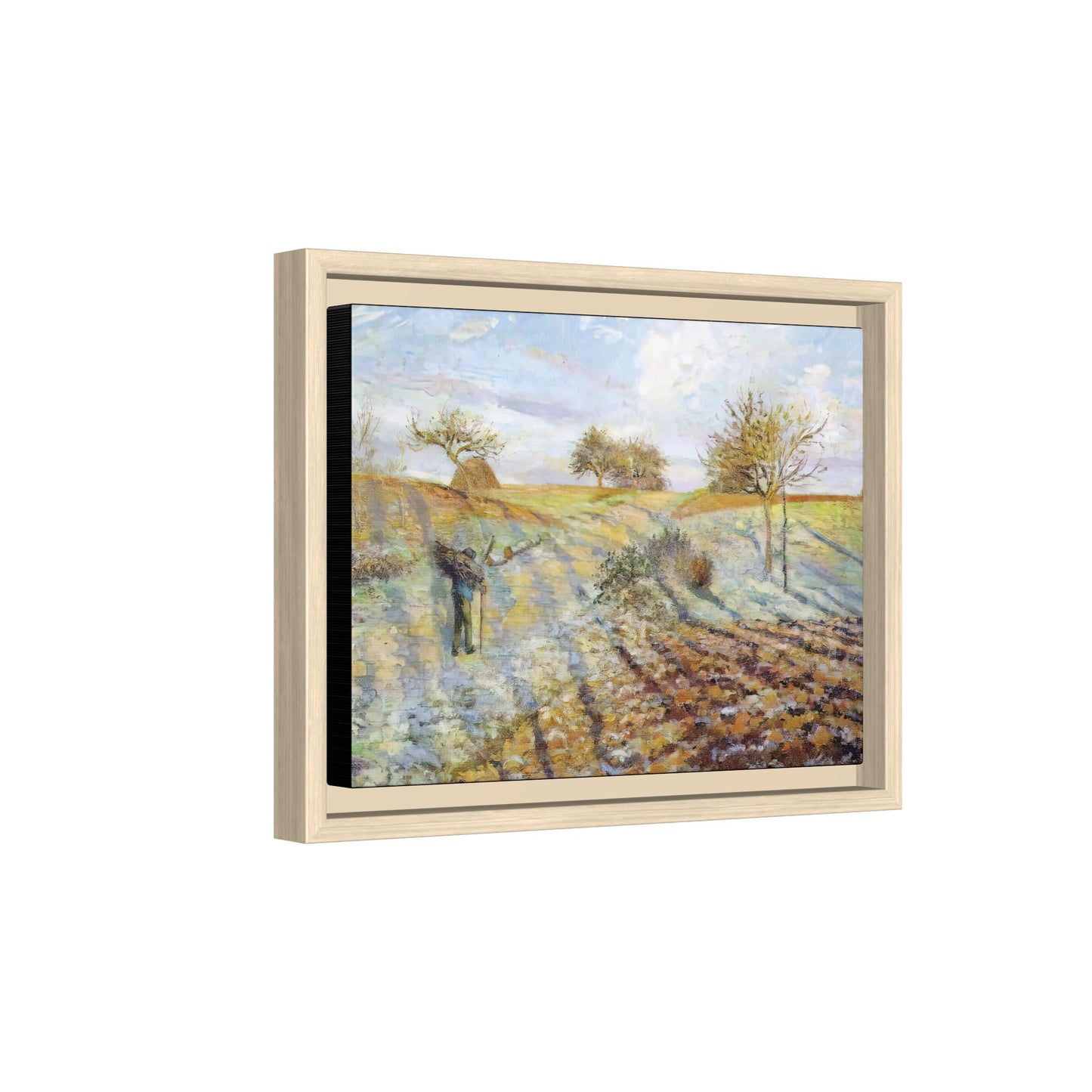 Pissarro, Camille - Hoarfrost (1873) - Matte Canvas, Framed
