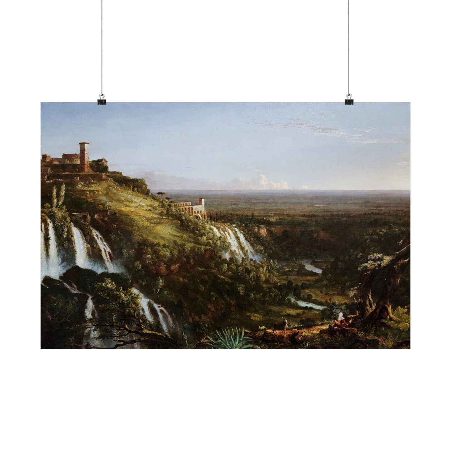 Cole. Thomas - Cascatelli, Tivoli, Looking Towards Rome (1832) - Satin Posters