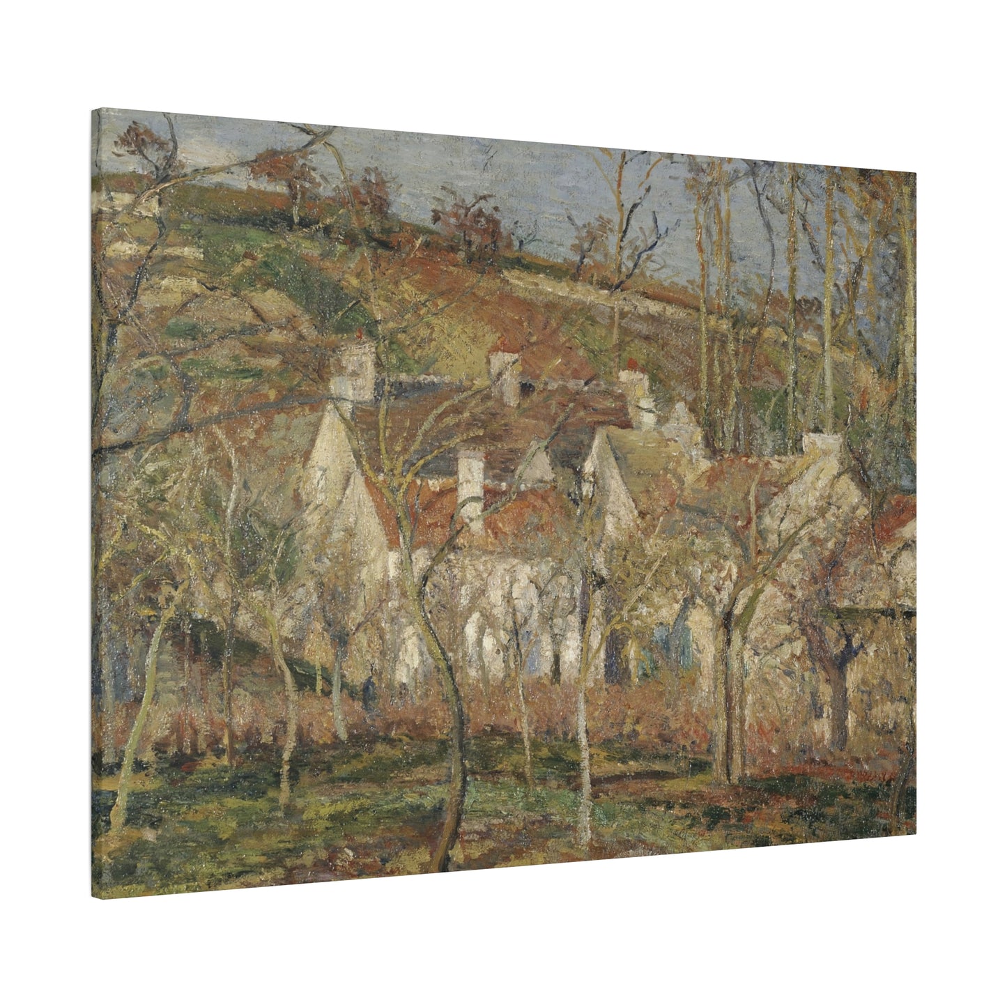 Pissarro, Camille - Red Roofs, Corner of a Village in Winter (1877) - Canvas Block, unframed