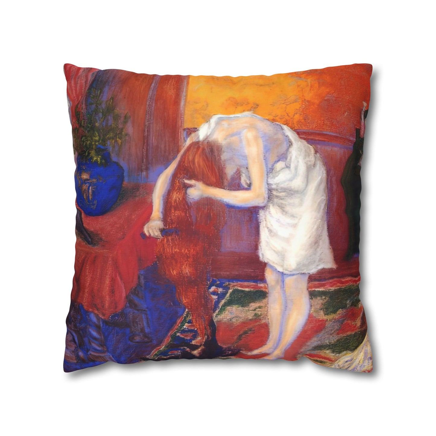 Ranson, Paul - The Golden Head of Hair (1909) - Suede Square Pillowcase