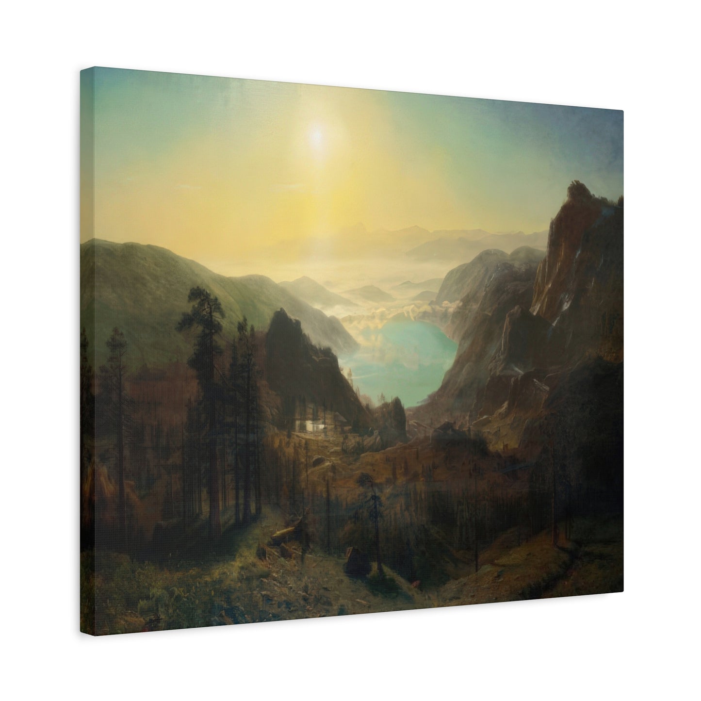 Bierstadt, Albert - Donner Lake from the Summit (1873) - Canvas Block, unframed