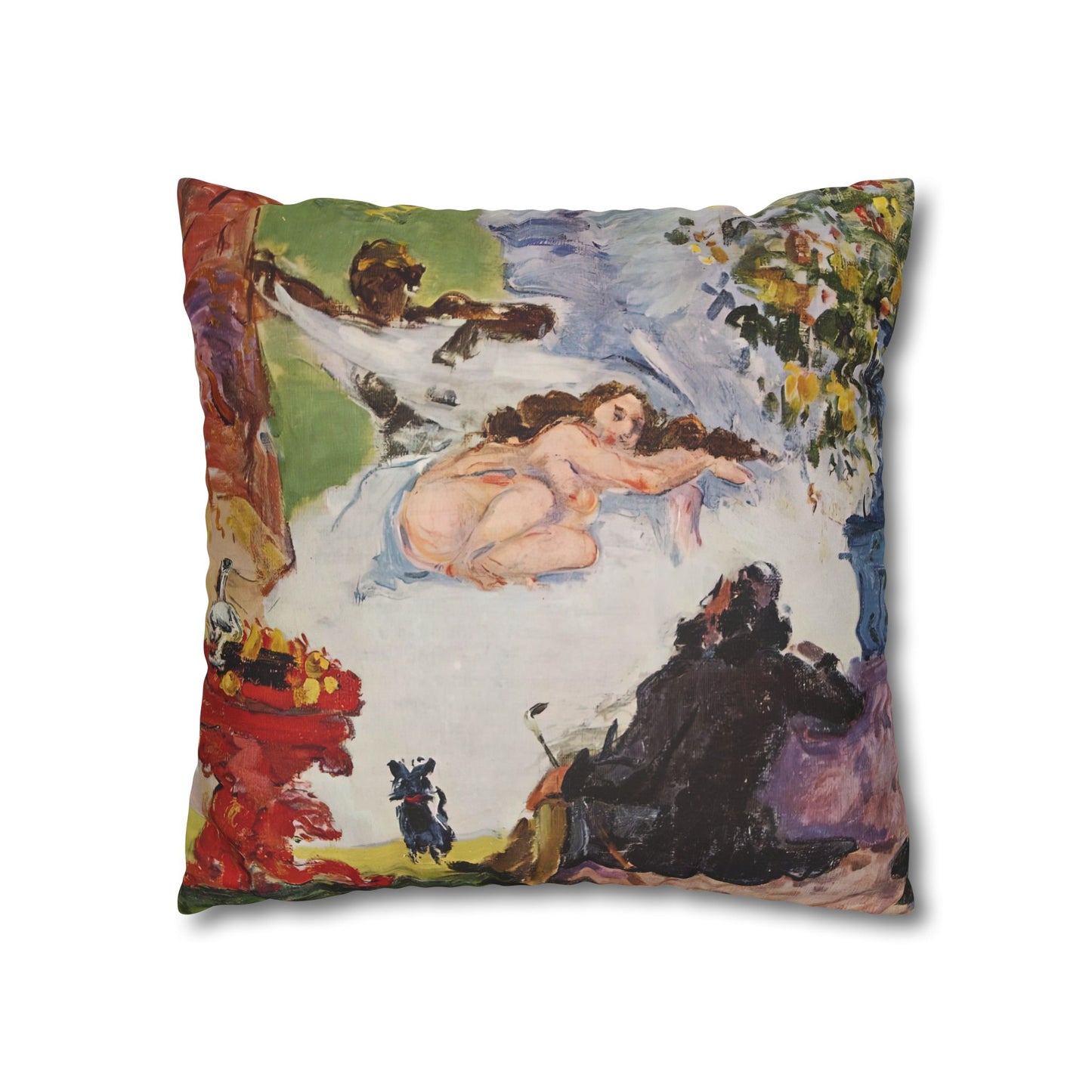 Cézanne, Paul - A Modern Olympia (1874) - Suede Square Pillowcase