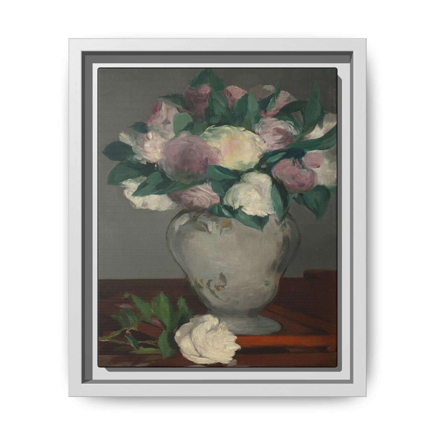Manet, Édouard - Peonies (1864) - Matte Canvas, Framed