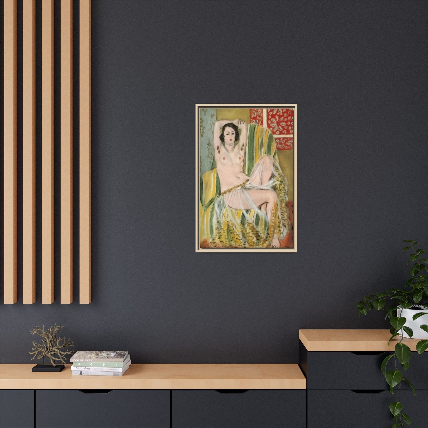 Matisse, Henri - Odalisque with Raised Arms (1923) - Matte Canvas, Framed
