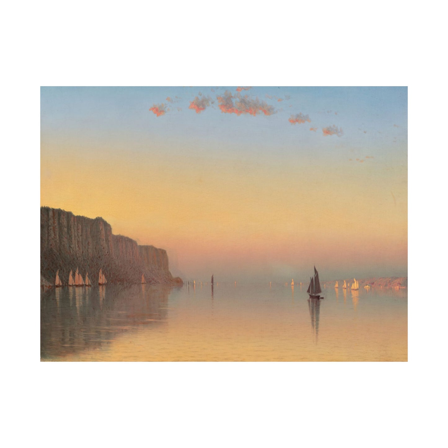 Gifford, Sanford Robinson -  Sunset on the Pallisades of the Hudson  (1879) - Satin Posters
