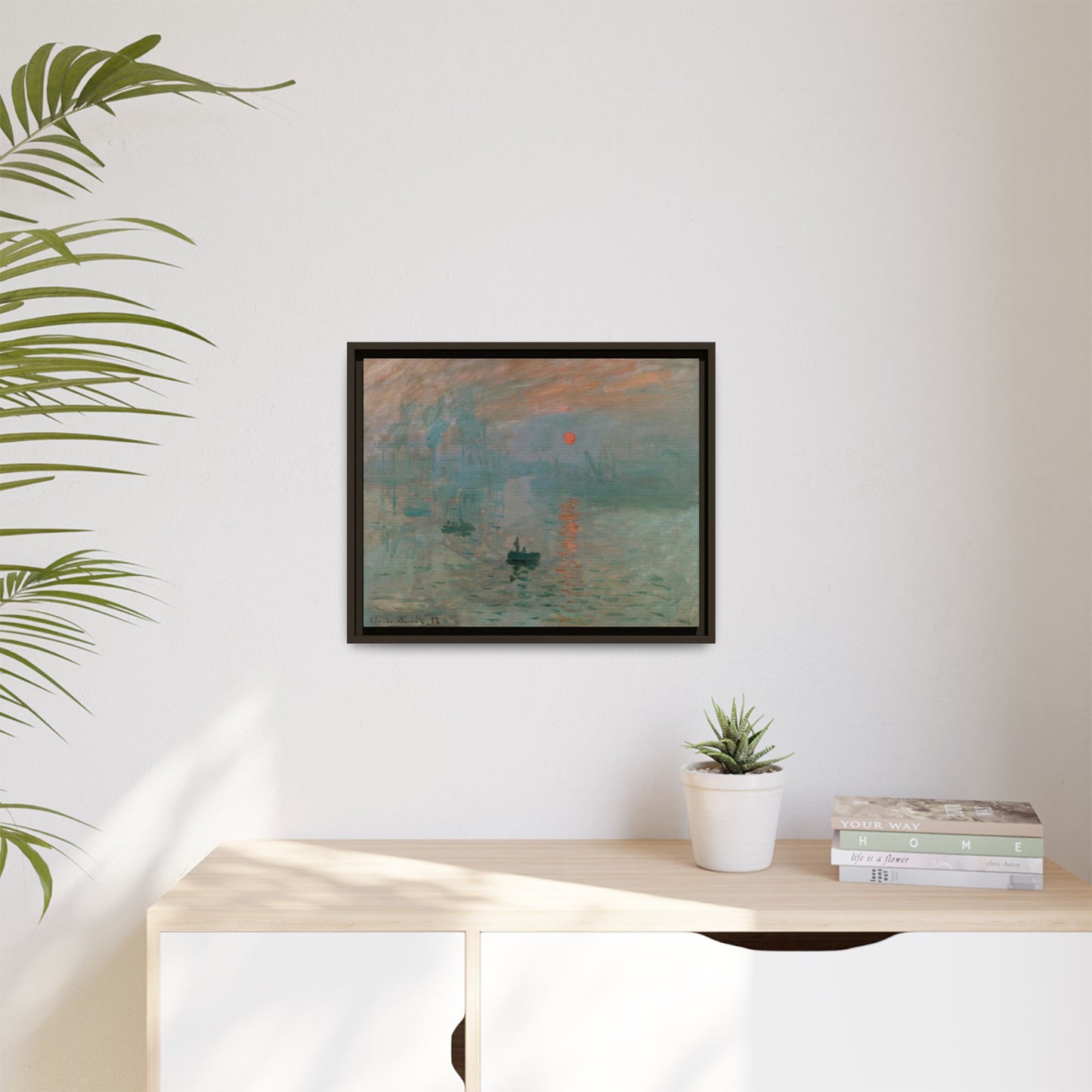 Monet, Claude - Impression, Sunrise (1872) - Matte Canvas, Framed