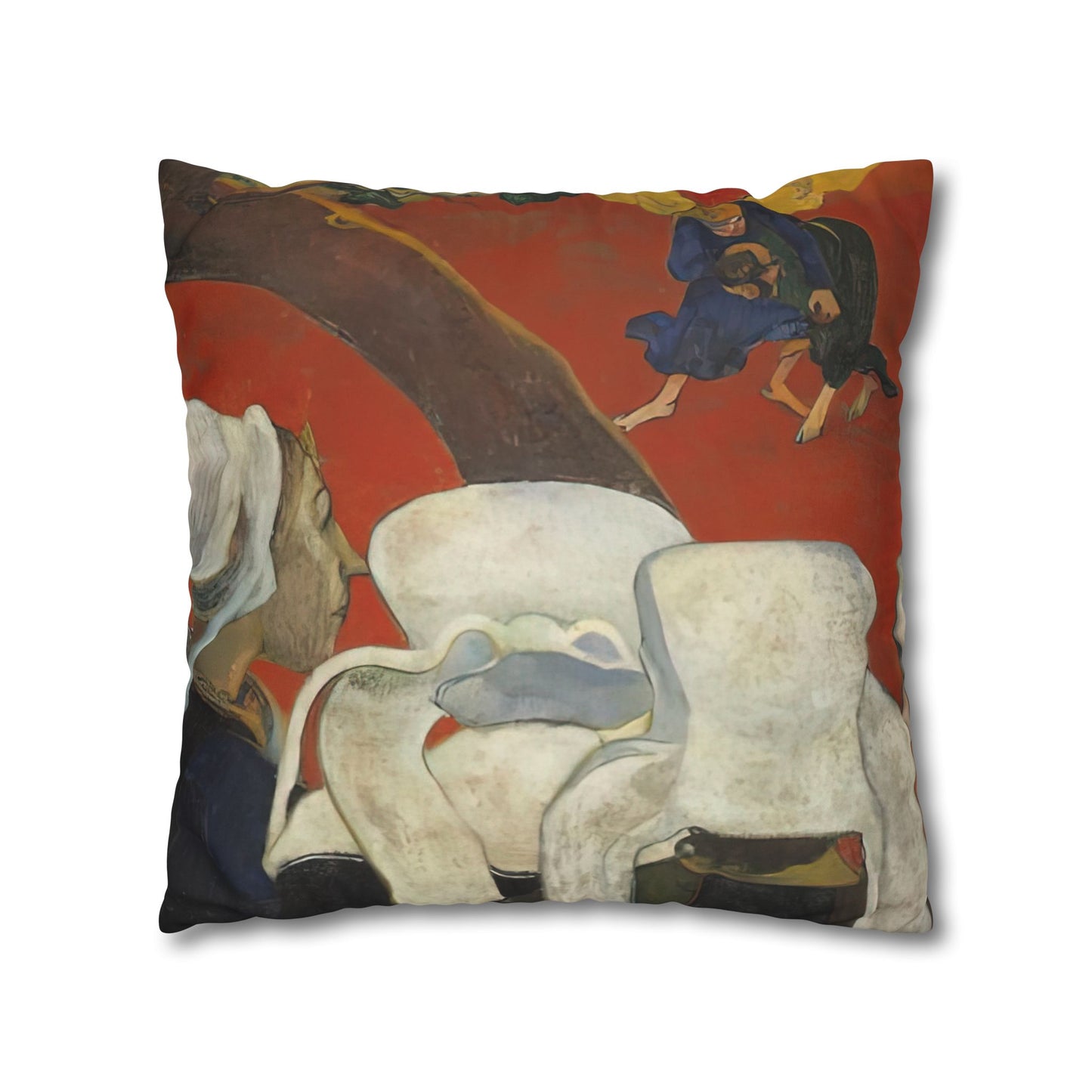 Gauguin, Paul - Vision of the Sermon (Jacob Wrestling with the Angel) (1888) - Suede Square Pillowcase