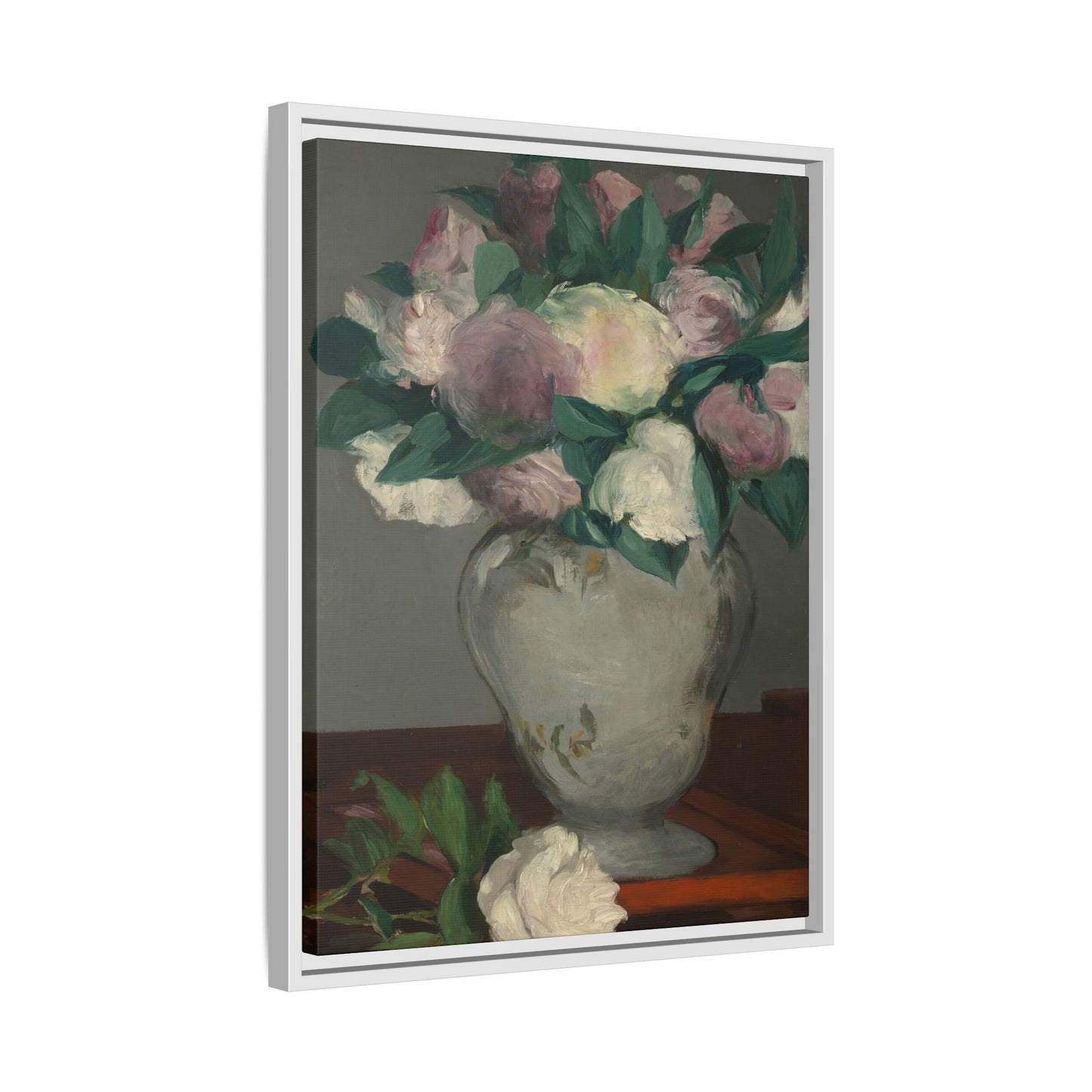 Manet, Édouard - Peonies (1864) - Matte Canvas, Framed