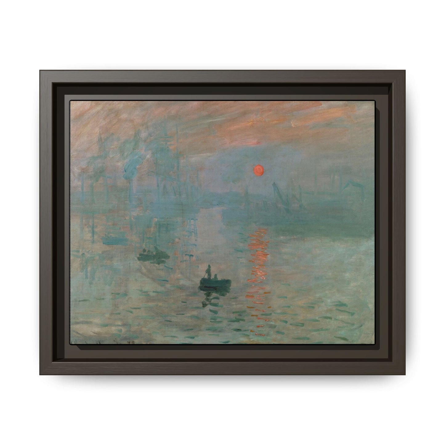 Monet, Claude - Impression, Sunrise (1872) - Matte Canvas, Framed