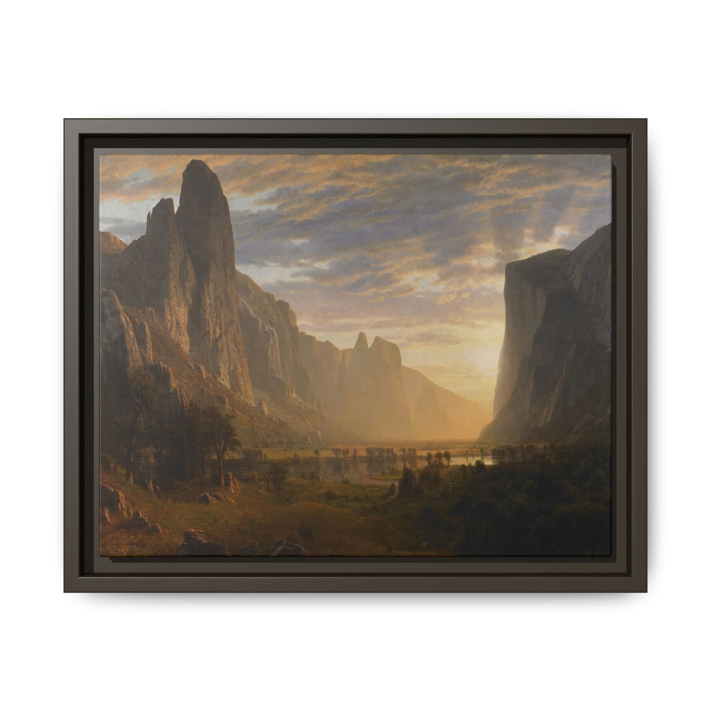 Bierstadt, Albert - Looking Down Yosemite Valley (1865) - Matte Canvas, Framed