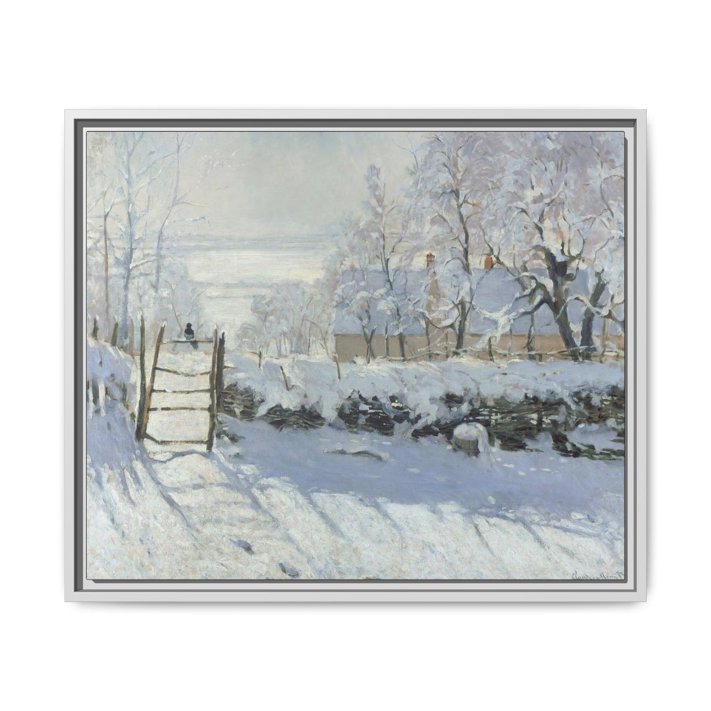 Monet, Claude - The Magpie (1868) - Matte Canvas, Framed
