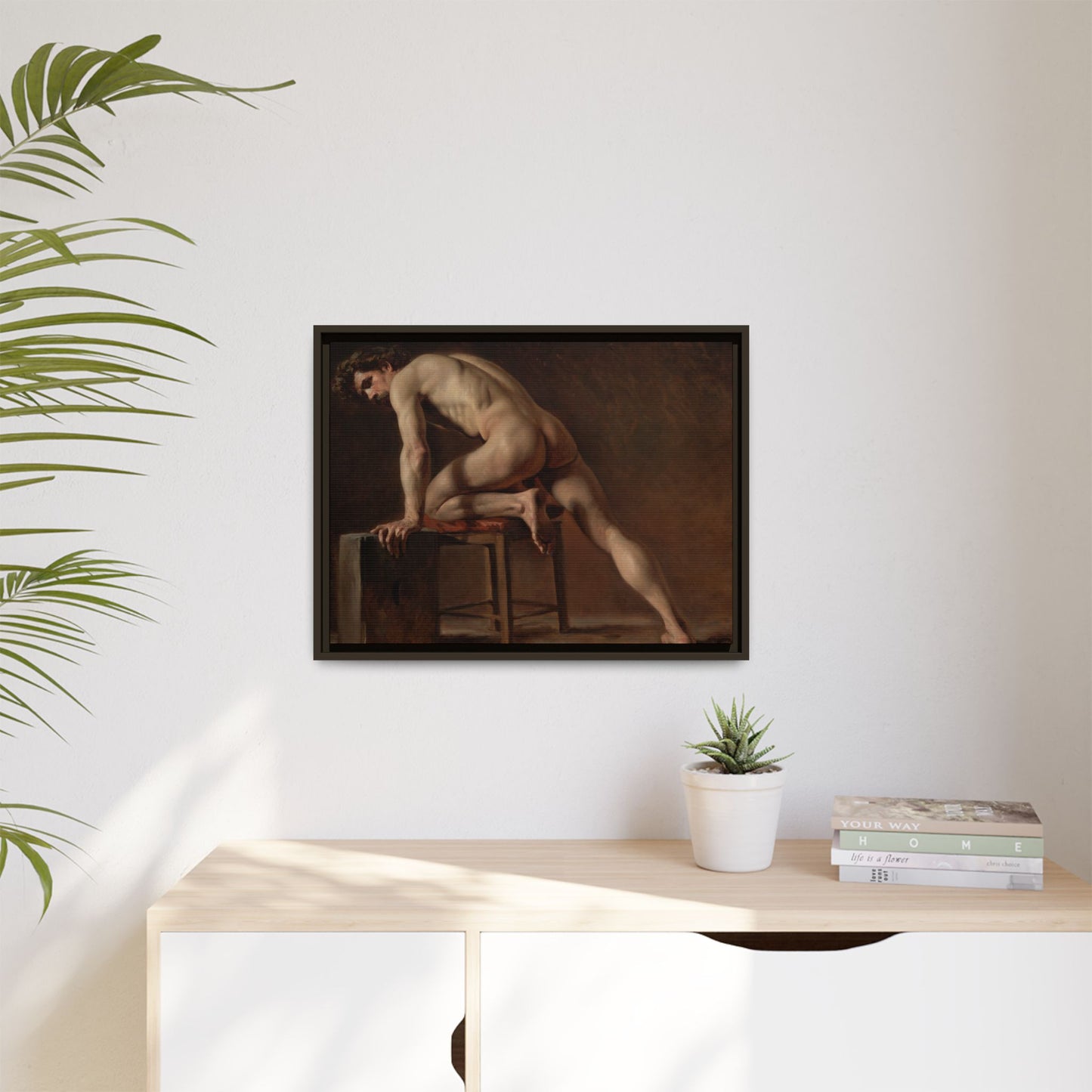 Courbet, Gustave - Study of a Nude Man (1840) - Matte Canvas, Framed
