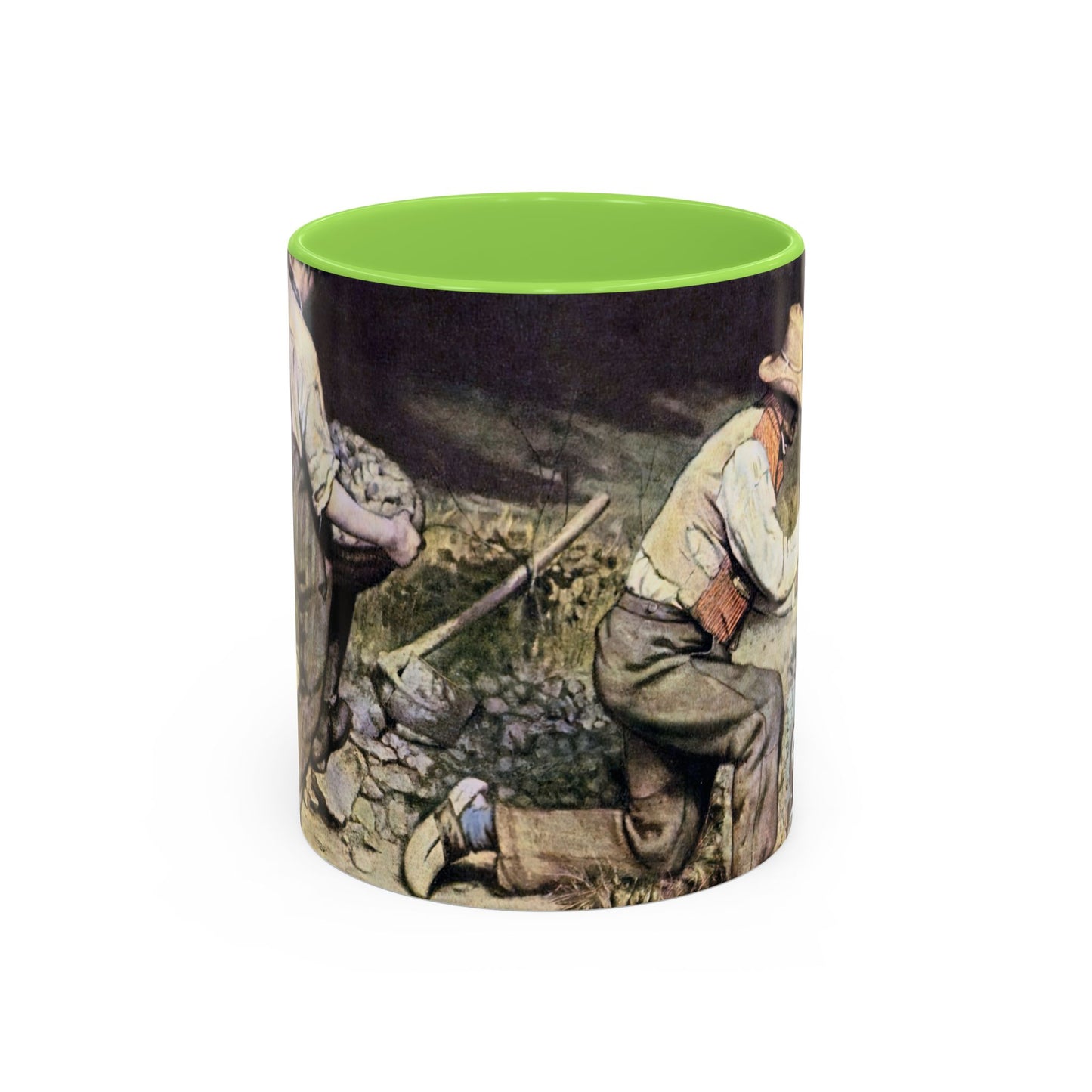 Courbet, Gustave - The Stone Breakers (1850) - Colorful Accent Mugs
